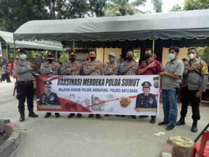 Polsek Indrapura Gelar Vaksinasi Merdeka Ratusan Warga Ikut Vaksin