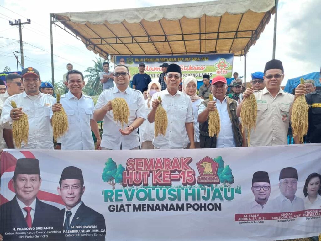 Semarakkan HUT ke 15, Gerindra Sumut Bersama HKTI Sumut Canangkan Penguatan Ketahanan Pangan di Palas