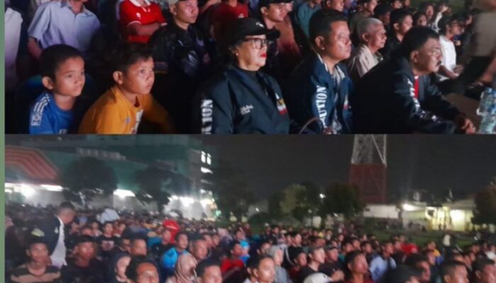 Ribuan Penonton Meriahkan Nobar Timnas Indonesia di Deli Serdang, Calon Wakil Gubernur Surya Turut Hadir