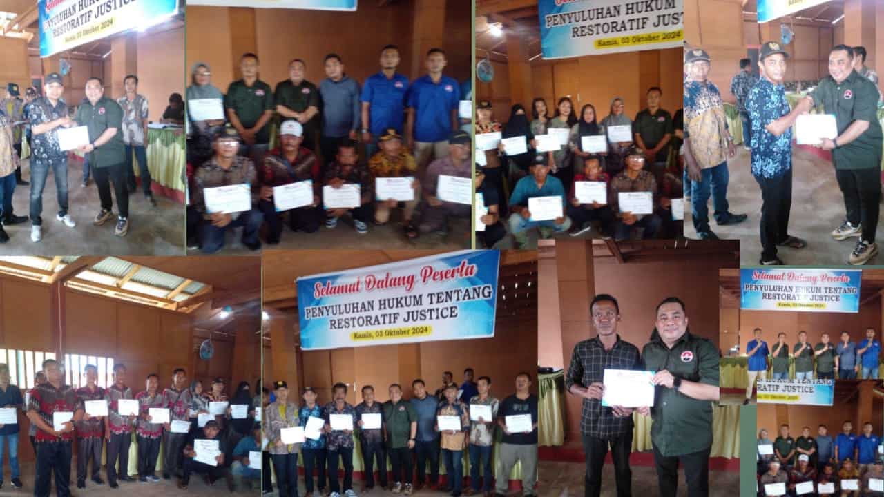 Suasana saat Tim Advokasi Hukum Pasti Bobby Sumut melaksanakan penyuluhan mengenai Restorative Justice di Kecamatan Sawit Seberang, Kabupaten Langkat, pada Kamis, 3 Oktober 2024. (pelitaharian.id/Foto: ist).