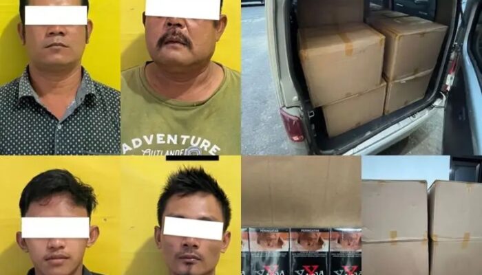 Bongkar Sindikat Rokok Palsu, Polres Labusel Amankan 30 Kotak Rokok dan 4 Pelaku