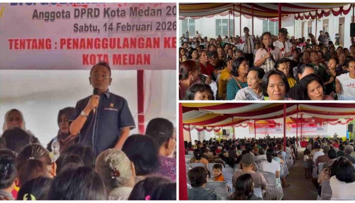 Godfried Effendi Lubis Tegaskan UHC Cukup KTP dan KK Saat Sosperda di Medan Denai, Warga Soroti PKH dan Pelayanan Lurah