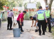 Polres Langkat Turun Langsung Bersihkan SLB Stabat, Tindak Lanjut Arahan Presiden RI
