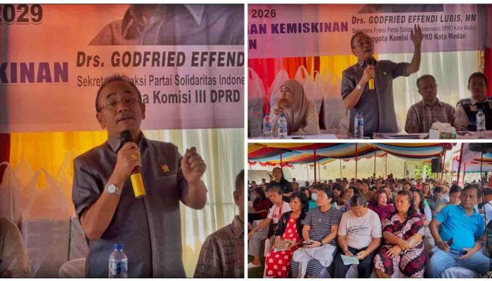 Godfried Lubis Serap Aspirasi Warga Medan Denai, Sosperda Kemiskinan Disertai Edukasi UHC dan PBB