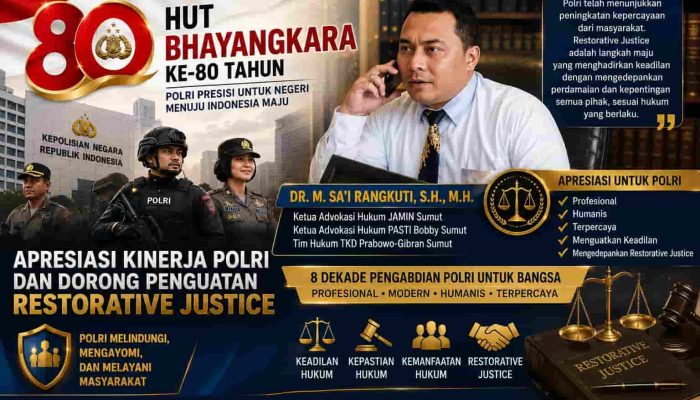 HUT Bhayangkara ke-80, Dr. M. Sa’i Rangkuti Dorong Polri Perkuat Profesionalisme dan Restorative Justice