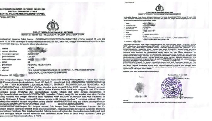 Akun Facebook Randy Harianto Dilaporkan ke Polda Sumut, Dugaan Pencemaran Nama Baik ASN UIN Padangsidimpuan Diselidiki