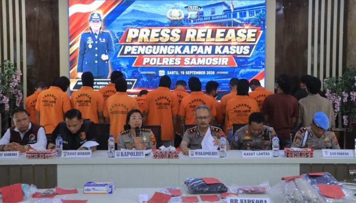 Polres Samosir Buka 9 Perkara, 160 Knalpot Brong Berakhir di Pemusnahan