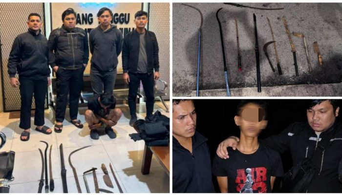 Tim Macan Belawan Gerebek Dugaan Basecamp Geng Motor, 10 Senjata Tajam Diamankan