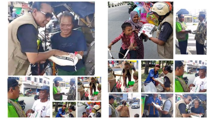 KSJ Sasar Pekerja Jalanan Medan, Bantuan Beras Jadi Penopang